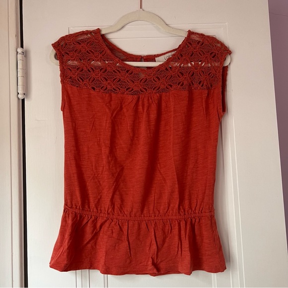 Loft orange blouse with lace detailing - Picture 1 of 3
